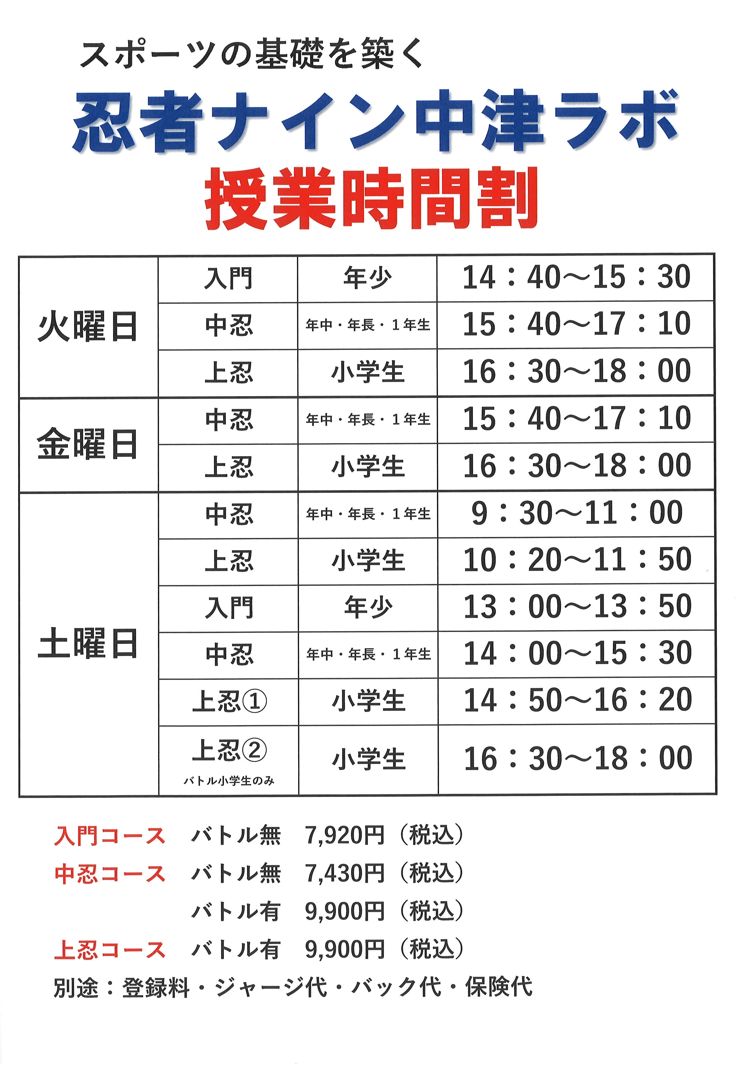 中津ラボ【忍者ナイン】 | 幼児・小学生向けスポーツ教室 | 大阪府北区
